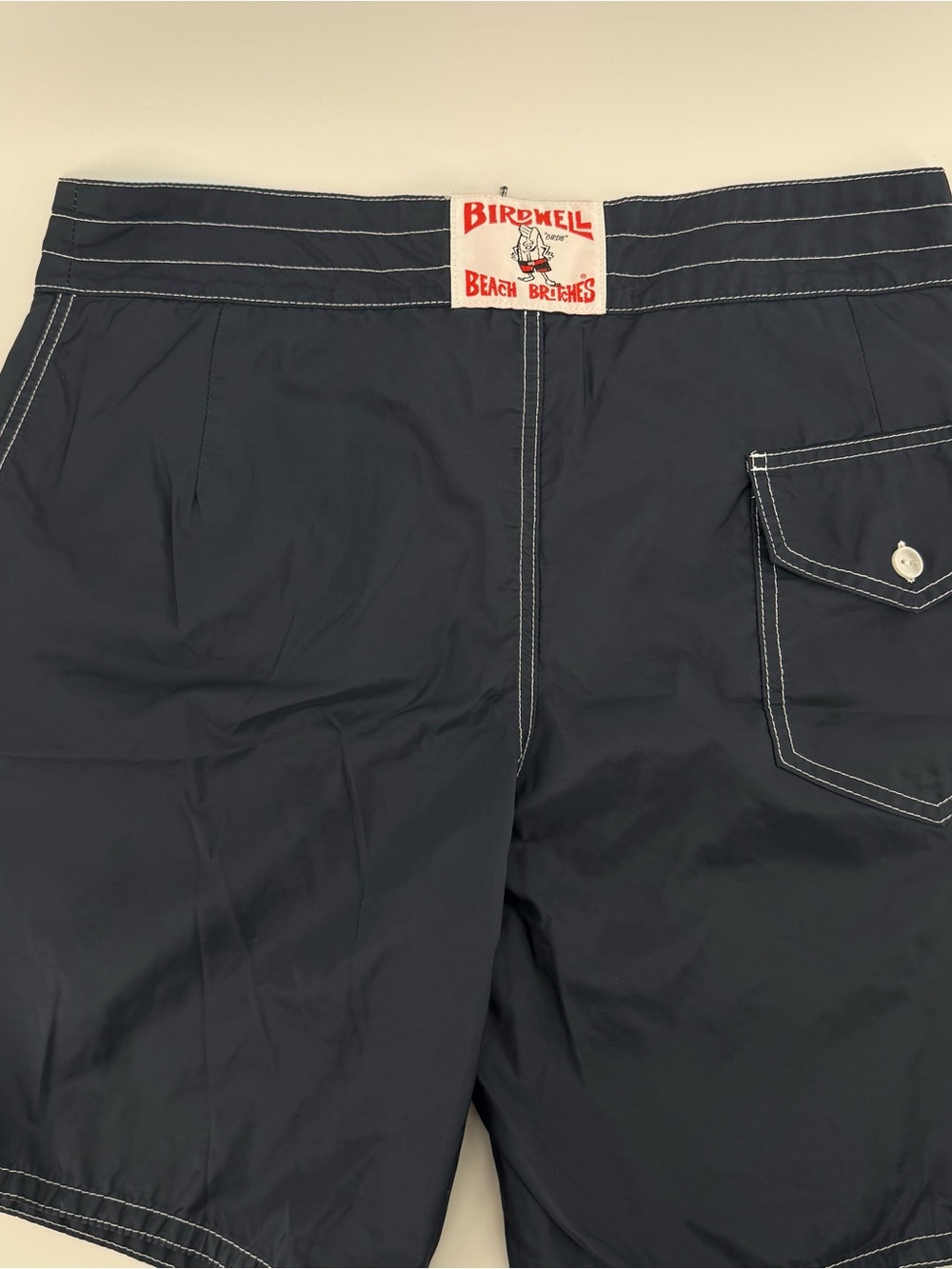 Birdwell Beach Britches Mens 33 Navy Blue 311 Board Shorts 8” Nylon USA Made